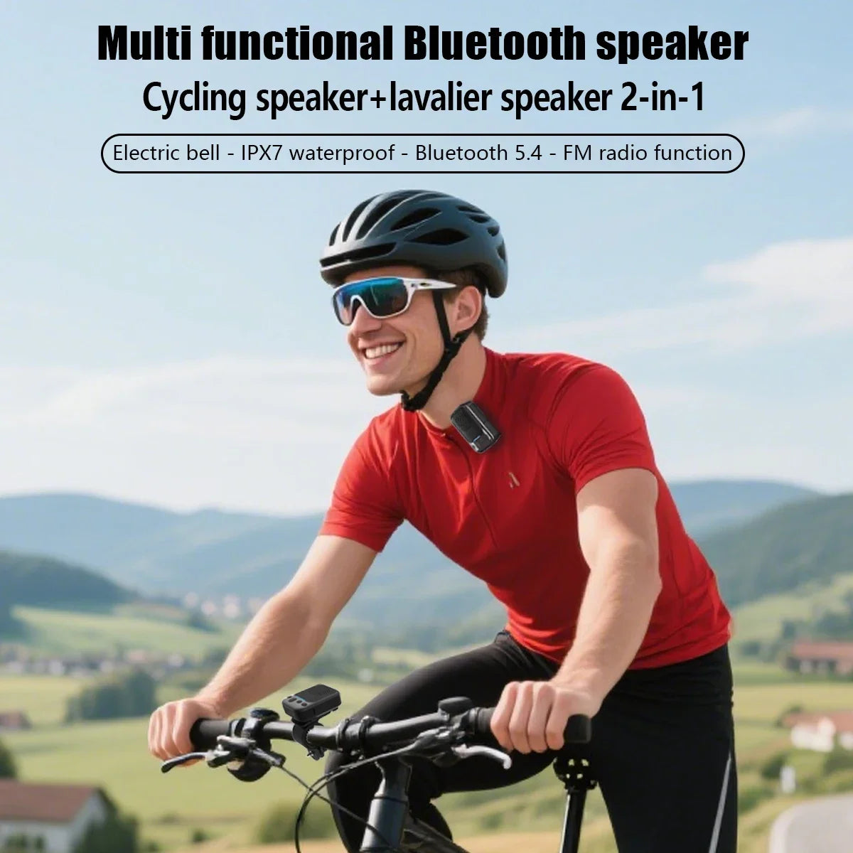 Outdoor Waterproof Portable Wireless Bluetooth Speaker 2-in-1 Multi-Functional Back Clip Cycling Soundbox with FM Radio TWS TF deideas