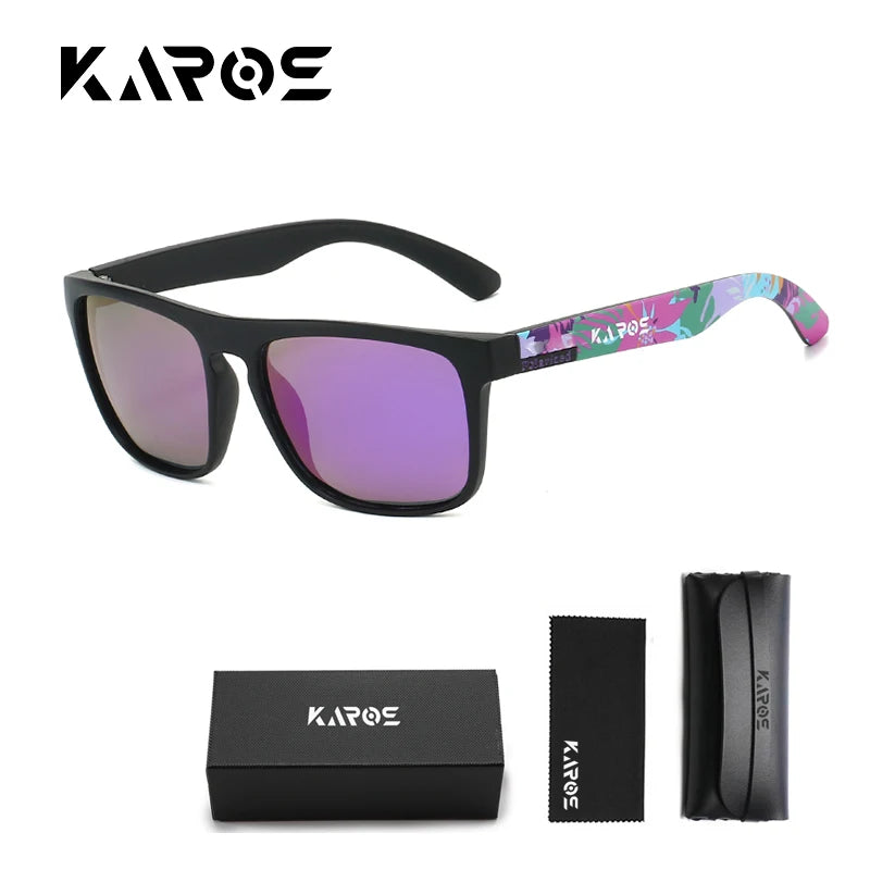 Rectangular Sunglasses with Case – Printed Frames, 10 Options