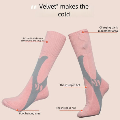 Rechargeable Heated Socks – Black or Pink, One Pair