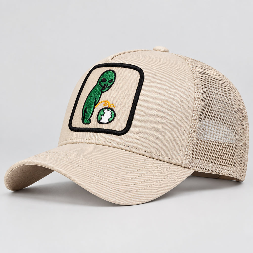 Gorra de béisbol con bordado Alien y rejilla trucker, ajustable, unisex