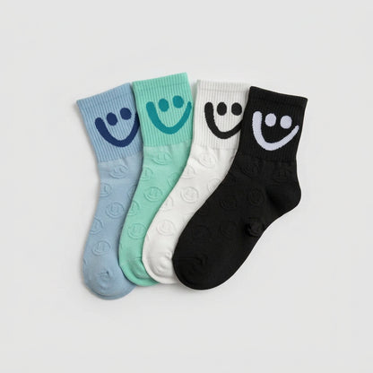 Smiley Face Socks 3-Pack – Textured Knit Gift Box
