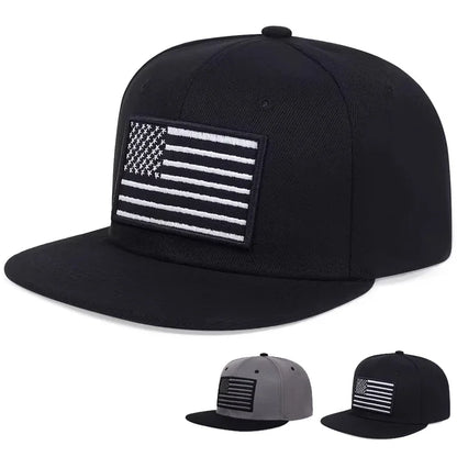 American Flag Embroidery Baseball Cap Hip-Hop Style, Adjustable, Unisex
