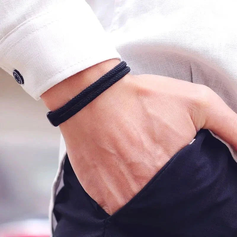 Dual Weave Bracelet Represents the double layer intertwined with style and resistance deideas