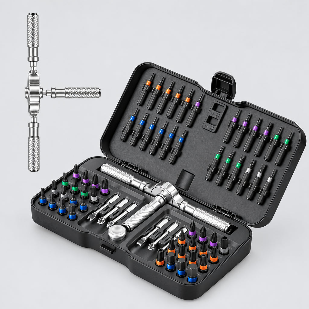 66-in-1 Magnetic Ratchet Screwdriver Set – T-Handle