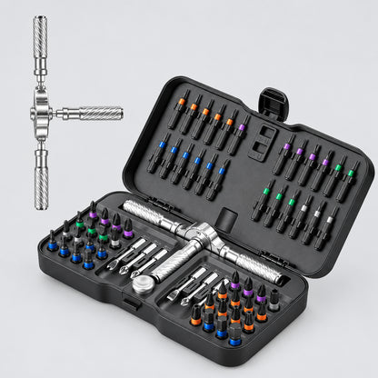 66-in-1 Magnetic Ratchet Screwdriver Set – T-Handle