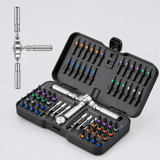 66-in-1 Magnetic Ratchet Screwdriver Set – T-Handle