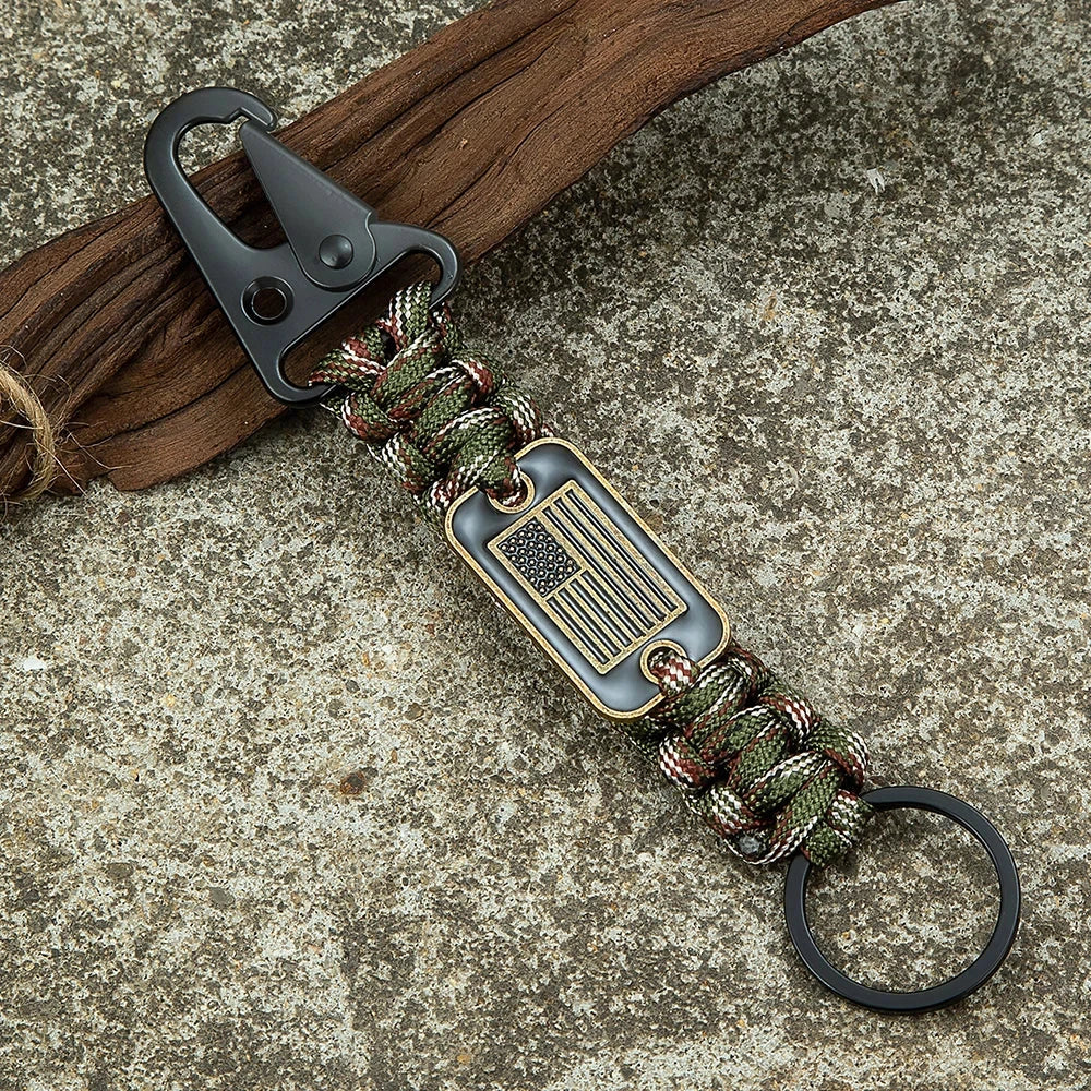 Freedom Clip USA Flag Paracord Keychain deideas