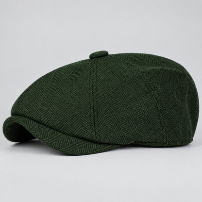 Herringbone Newsboy Cap Retro Painter's Beret, Unisex