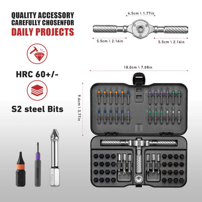 66-in-1 Magnetic Ratchet Screwdriver Set – T-Handle
