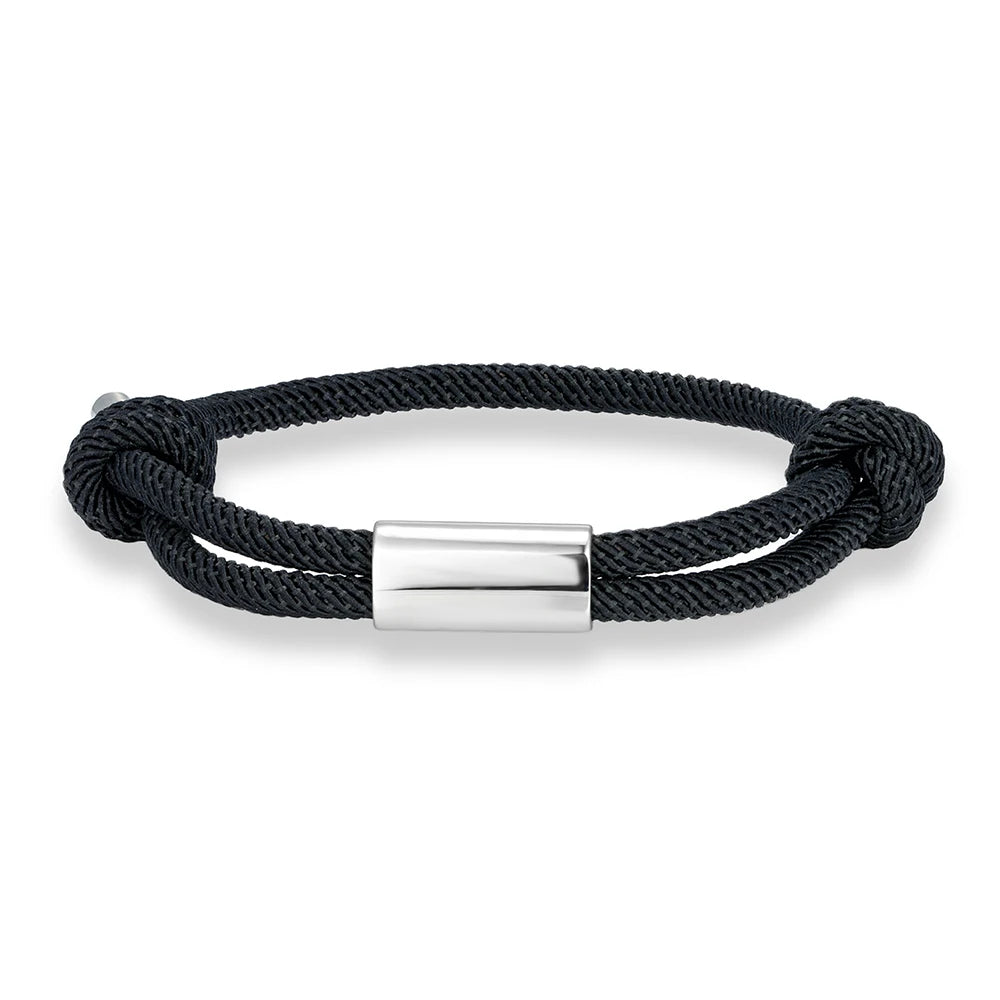 Adjustable Rope Bracelet – Blank Silver-Tone Accent, 14 Colors