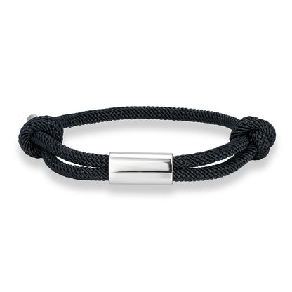 Adjustable Rope Bracelet – Blank Silver-Tone Accent, 14 Colors