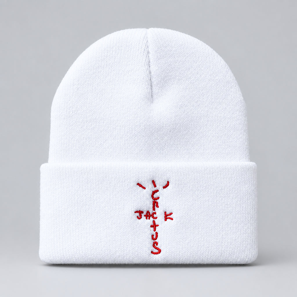 Bandana Graphic Cactus Embroidered Knit Beanie, One Size