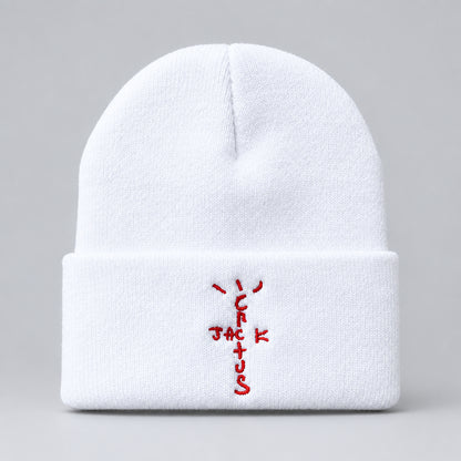 Bandana Graphic Cactus Embroidered Knit Beanie, One Size