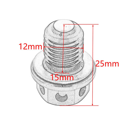 M12 x 1.5 Magnetic Motorcycle Oil Drain Plug