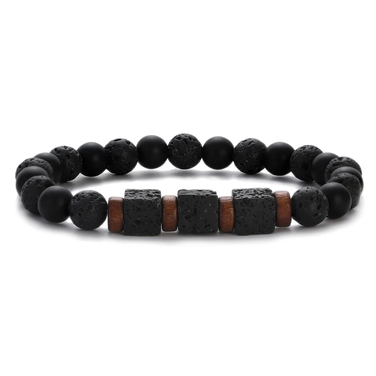 Surf Spirit Volcanic Lava Stone Bracelet  Natural Black Onyx Beads with Healing Properties