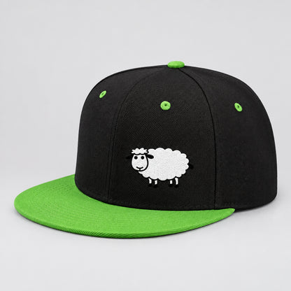 Sheep Graphic Baseball Cap – Adjustable Flat Brim Hat