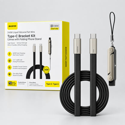 240W USB-C Cable & Folding Phone Stand Adapter – Set Options