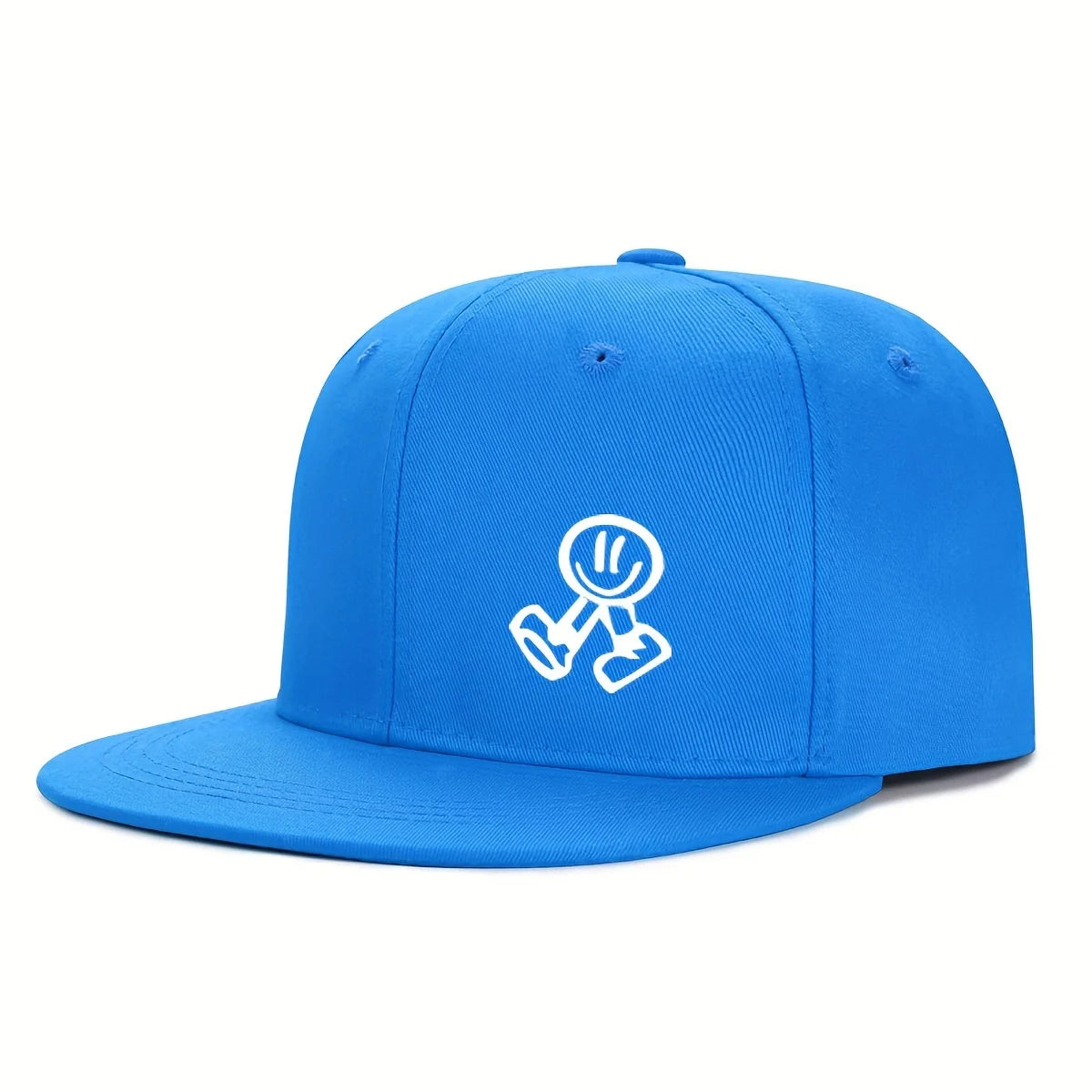 Smiling Character Flat-Brim Cap – Horizon, 16 Colors