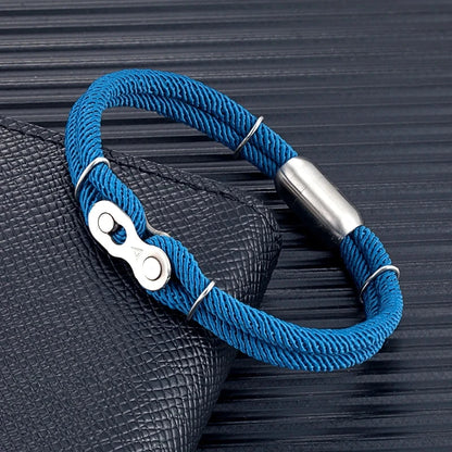 Biker Chain Magnetic Bracelet Rugged Rope & Rock Style deideas