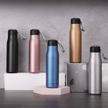 Stainless Steel Thermos Bottle – Carry Loop, 5 Colors