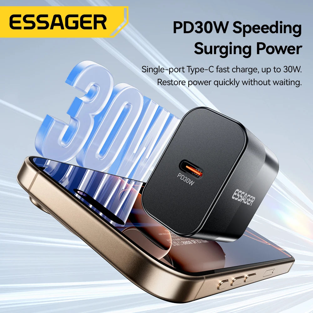 30W USB-C PD Wall Charger – Black US Plug