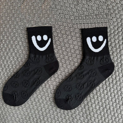 Smiley Face Socks – Cotton Blend, 4-Pair Box, EU 36–43