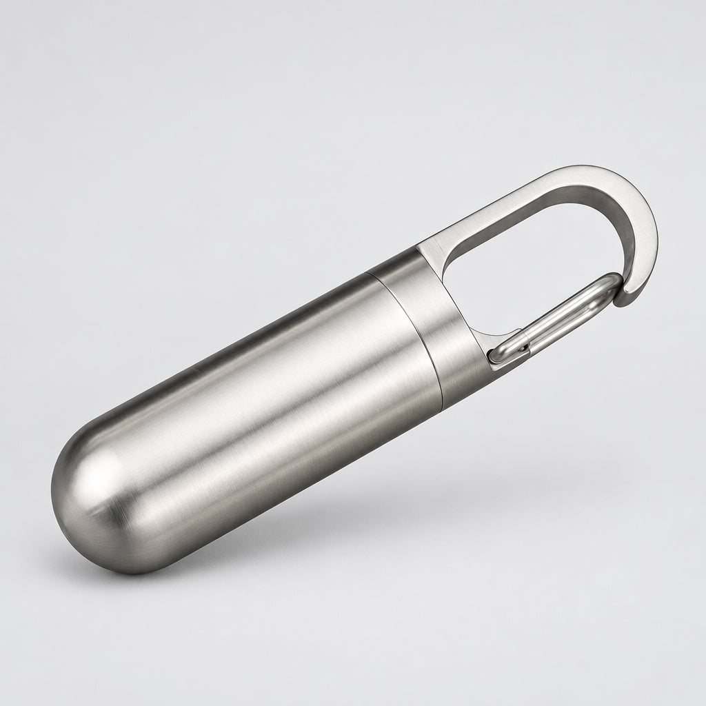 Pill Keychain Container – Screw-Top Capsule, 3 Sizes