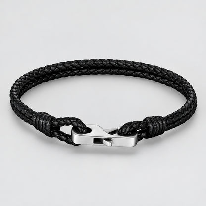 Leather Cord Bracelet – 3 mm, Square Magnetic Clasp