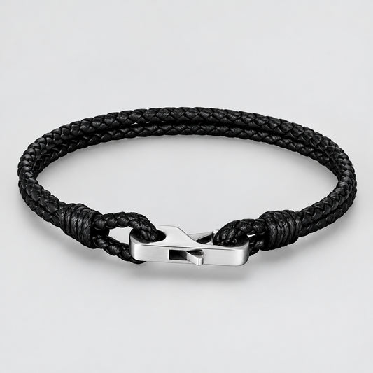 Leather Cord Bracelet – 3 mm, Square Clasp