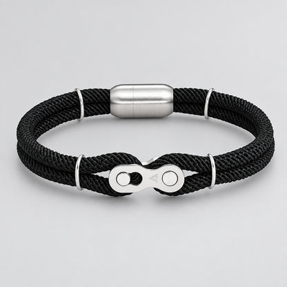 Biker Chain Magnetic Bracelet Rugged Rope & Rock Style deideas