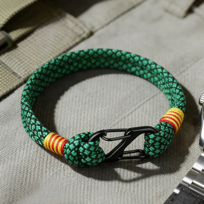 Two-Tone Rope Bracelet with Carabiner Clasp