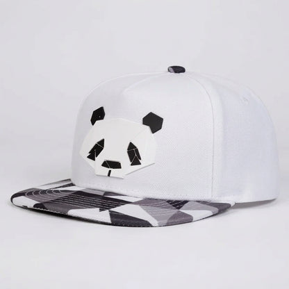 Geometric Panda Cap – Flat Camo Brim, 3 Colors
