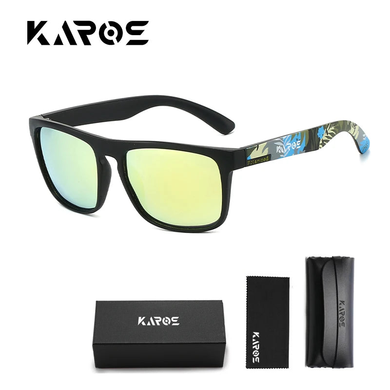 Rectangular Sunglasses with Case – Printed Frames, 10 Options