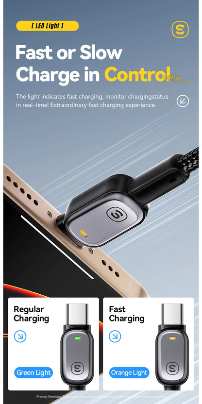 USB-C Cable with Charging Indicator – 60W or 100W