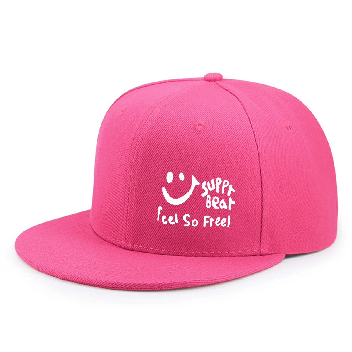 Smile Graphic Flat-Brim Cap – Breathe, 16 Colors