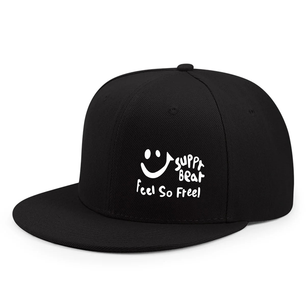 Smile Graphic Flat-Brim Cap – Breathe, 16 Colors
