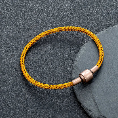 Braided Steel Cable Bracelet – 22 Colors, 19–23 cm