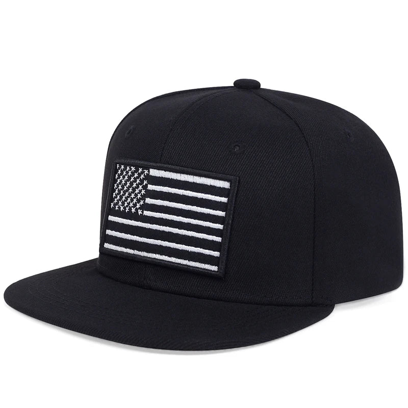 American Flag Embroidery Baseball Cap Hip-Hop Style, Adjustable, Unisex