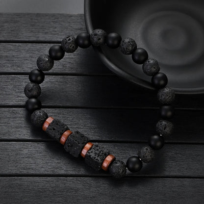 Surf Spirit Volcanic Lava Stone Bracelet  Natural Black Onyx Beads with Healing Properties