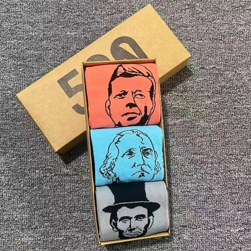 Historical Portrait Crew Socks 3-Pack – Boxed Cotton Blend