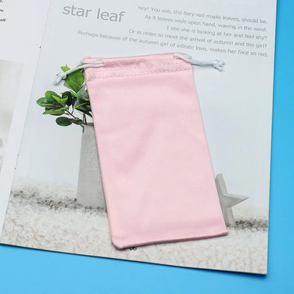 Microfiber Eyeglasses Pouch Soft Drawstring, 18x9cm