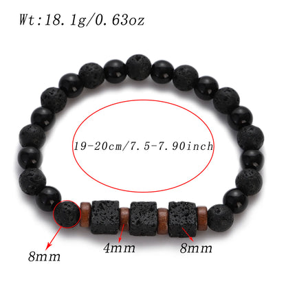 Surf Spirit Volcanic Lava Stone Bracelet  Natural Black Onyx Beads with Healing Properties