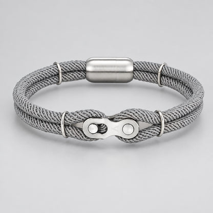 Biker Chain Magnetic Bracelet Rugged Rope & Rock Style deideas