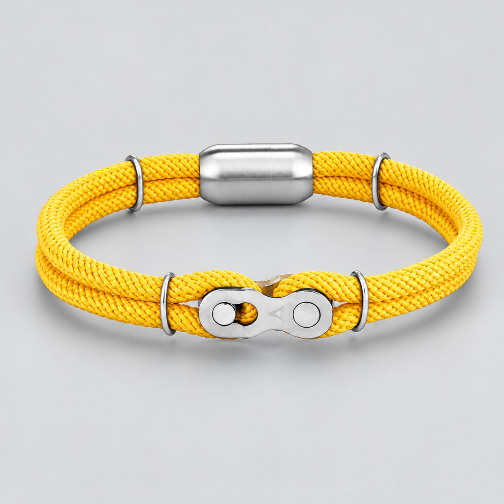 Biker Chain Magnetic Bracelet Rugged Rope & Rock Style deideas