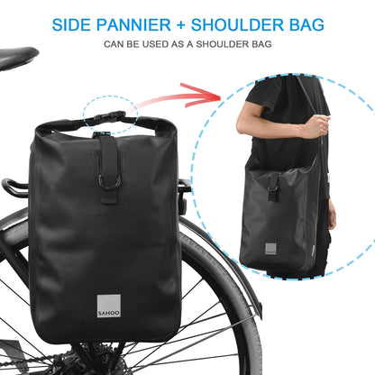 Waterproof Bike Rear Pannier Bag  10L Large Capacity with Reflective Strips deideas