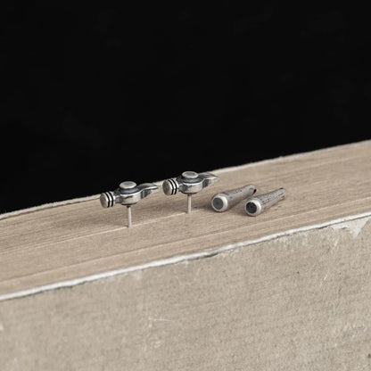 Artisan Hammer Stud Earrings 925 Silver deideas