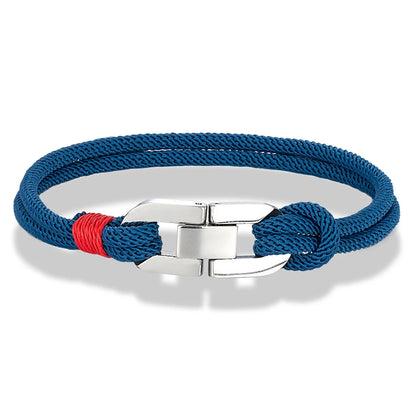 Double-Strand Rope Bracelet – Silver-Tone Clasp, 17–23 cm