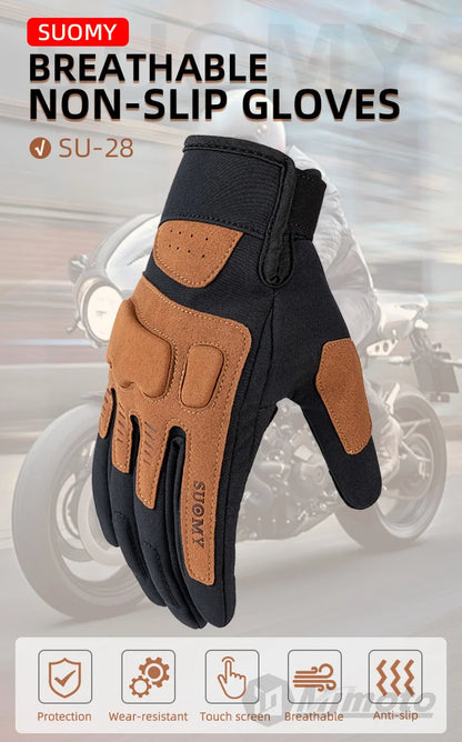 SUOMY Female Motorcycle Gloves Summer Breathable Non-slip Cycling Riding Glove Windproof Sensitive Touch Crashproof Lady Gloves deideas