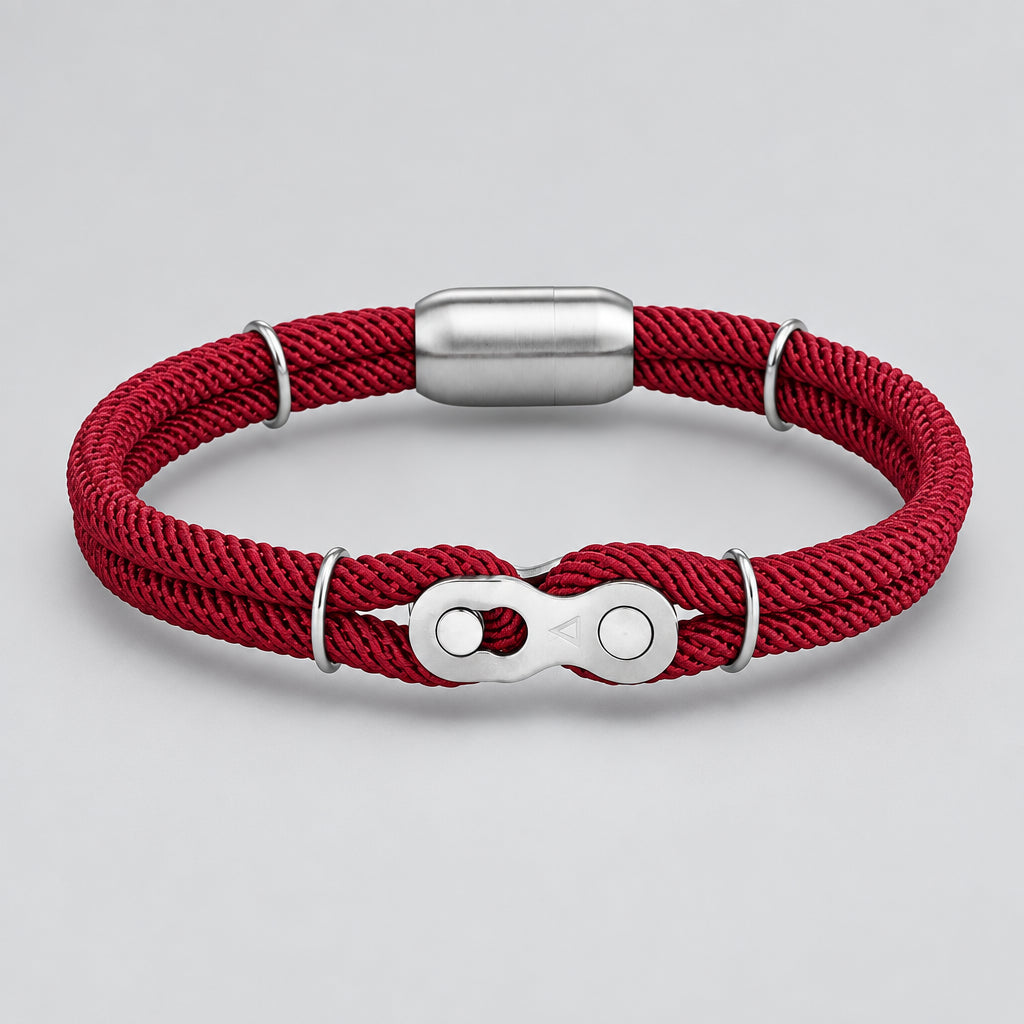Biker Chain Magnetic Bracelet Rugged Rope & Rock Style deideas