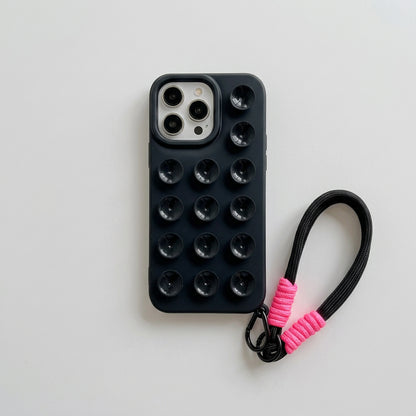 Suction Cup iPhone Case with Wrist Lanyard – 6 Colors